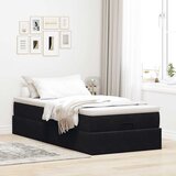  Otomanski okvir kreveta s madraca crni 100x200cm baršunasti | shoptok.hr