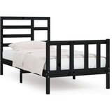  Posteljni okvir črn iz trdne borovine 100x200 cm, (20644548) | Shoptok.si