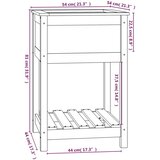 Sadilica s policom siva 54x54x81 cm od masivne borovine | shoptok.hr