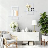 YIYA 2x bela boho stenska polica iz lesa | Shoptok.si