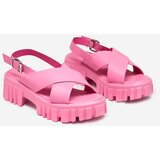 Resti Neon pink women's sandals on a massive Otida sole - Footwear Cene