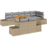  9-dijelni vrtni blagovački set s jastučićima bež poli rattan akacije | shoptok.hr
