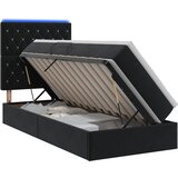  LED krevet za pohranu s madracem Crna 90 x 200 cm Baršun | shoptok.hr