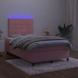  box spring s madracem LED ružičasti 120x200cm baršunasti | shoptok.hr