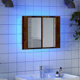 vidaXL LED omarica z ogledalom starinski les 60x12x45 cm inž. les Cene