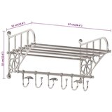 vidaXL Stalak za prtljagu s vješalicama ogledalom aluminijski | shoptok.hr