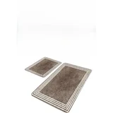 Sivorjave žametne kopalniške preproge v kompletu 2 ks 60x100 cm –