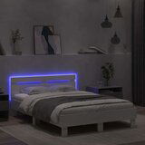  Okvir za krevet s uzglavljem i LED bijeli 135x190 cm | shoptok.hr