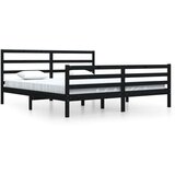  Posteljni okvir črn iz trdne borovine 200x200 cm, (20684684) | Shoptok.si