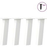  Noge za klubsko mizico 4 kosi bele 42 cm jeklo | Shoptok.si