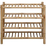  Polica za cipele s policom Prirodna 68 x 28 x 63 cm Bambus - 4 gume | shoptok.hr