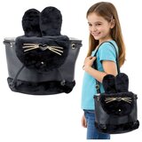  Dječji ruksak s plišanim ušima i podesivim remenom, crni, 22 cm, 4 l Cijene