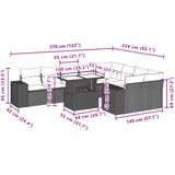  10-dijelni set vrtnih sofa poliratan s jastucima svijetlosivi | shoptok.hr