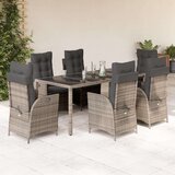  7-dijelni vrtni blagovaonski set sivi od poliratana | shoptok.hr