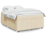 vidaXL Box spring postelja z vzmetnico krem 140x200 cm blago | Shoptok.si