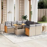 Maison Chic Seti vrtnega pohištva - Vrtna garnitura 9-delna z blazinami bež poli ratan, (21795752) | Shoptok.si