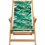 vidaXL Zložljivi stoli za plažo 2 kosa blago s potiskom listja les | Shoptok.si