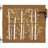  Vrtna vrata 85x75 cm od čelika COR-TEN s uzorkom bambusa | shoptok.hr