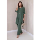 Kesi Włoski Set of blouse + pants with pendant dark khaki | Shoptok.si