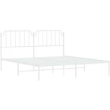 Metalni okvir za krevet s uzglavljem bijeli 183x213 cm | shoptok.hr