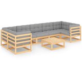  Vrtna sedežna garnitura 8-delna z blazinami trdna borovina, (20677426) | Shoptok.si