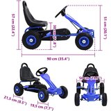  Go-Kart s Pedalama i Pneumatskim Gumama Plavi | Eponuda.com