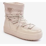 Kesi Women's platform snow boots with lacing in beige Cene