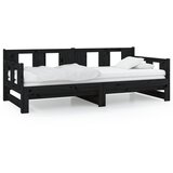 vidaXL Izvlečna dnevna postelja črna trdna borovina 2x(80x200) cm, (20684959) Cene