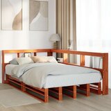  Knjižna postelja brez vzmetnice vošč. rjava 120x190 cm borovina, (21791339) | Shoptok.si