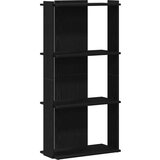 vidaXL Knjižna omara 3-nadstropna črna 60x30x120 cm inženirski les | Shoptok.si