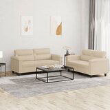 vidaXL 2-dijelni set sofa s jastucima krem od mikrovlakana | shoptok.hr