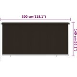  Vanjska roleta za zamračivanje 300 x 140 cm smeđa HDPE | Shoptok.si