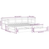  Dnevni krevet na razvlačenje s ladicama bez madraca 90 x 190 cm - Prirodna 90 x 190 cm | shoptok.hr