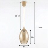 Brilagi LED luster na sajli R GLASS 1xE27/60W/230V prečnik 17 cm bež / zadimljeno bež | Eponuda.com