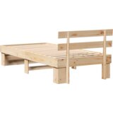 vidaXL krevetna konstrukcija smeđa 75 x 190 cm čvrsta borova drva | shoptok.hr