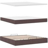  Okvir kreveta s madracima tamnosmeđi 200x200cm tkanine | shoptok.hr