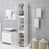  Kopalniško pohištvo 3 kosi visok sijaj bele barve iverna pl., (20681019) | Shoptok.si