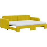  Dnevni krevet na razvlačenje s madracima žuti 80x200 cm baršun | shoptok.hr