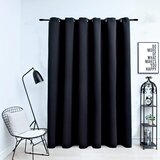 vidaXL Zavjesa za zamračivanje s metalnim prstenima crna 290 x 245 cm Cijene