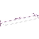 Stolna Mizna plošča z naravnim robom 160x30x3,8 cm trden mangov les, (21411543) | Shoptok.si