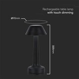  LED prigušiva punjiva stona lampa LED/1W/5V 3000-6000K crna | Eponuda.com