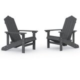  Vrtne stolice Adirondack 2 kom HDPE antracit | shoptok.hr
