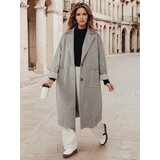 DStreet Płaszcz damski oversize AVELINNI długi w jodełkę szary | shoptok.hr