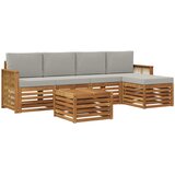  Set vanjskih sofa 6 kom. Prirodna i svjetlosiva | shoptok.hr