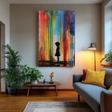  Slika RAINBOW SILHOUETTE na platnu | Poslikana struktura | Shoptok.si