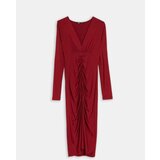 Sinsay Midi haljina s ukrasnim naborima sprijeda Cijene