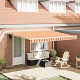 vidaXL Avtomatska zložljiva tenda z LED - Rumena in oranžna 400x300 cm Cene