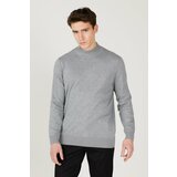 ALTINYILDIZ CLASSICS Men's Gray Melange Standard Fit Normal Cut Half Turtleneck Knitwear Sweater cene