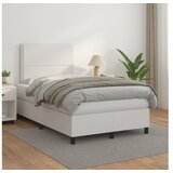  Box spring postelja z vzmetnico bel 120x200 cm umetno usnje | Shoptok.si