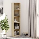 The Living Store Knjižna omara 5-nadstropna sonoma hrast 40x24x175 cm inž. les - Knjižna Omarica, (21431527) Cene